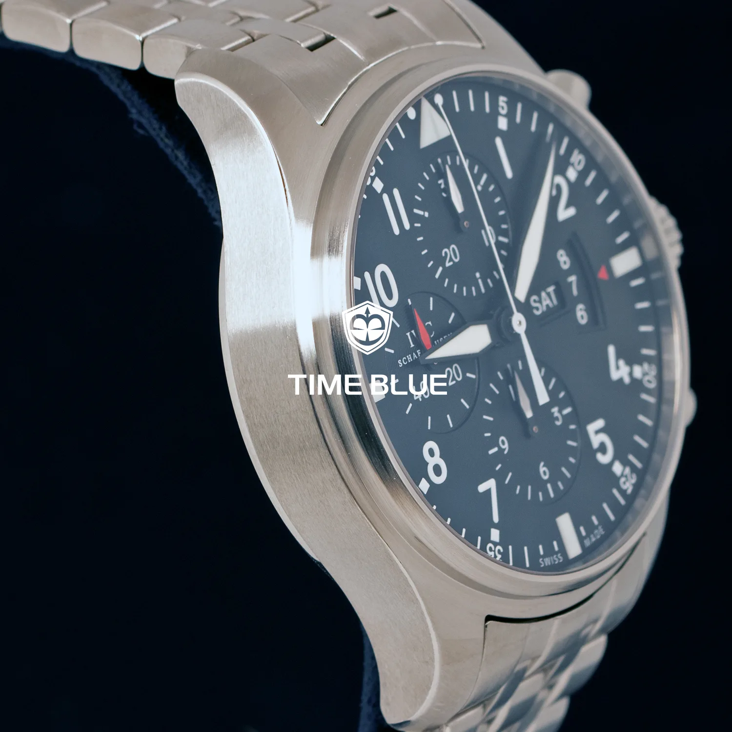 IWC 파일럿 크로노그래프 스틸 검판 IW377704 3