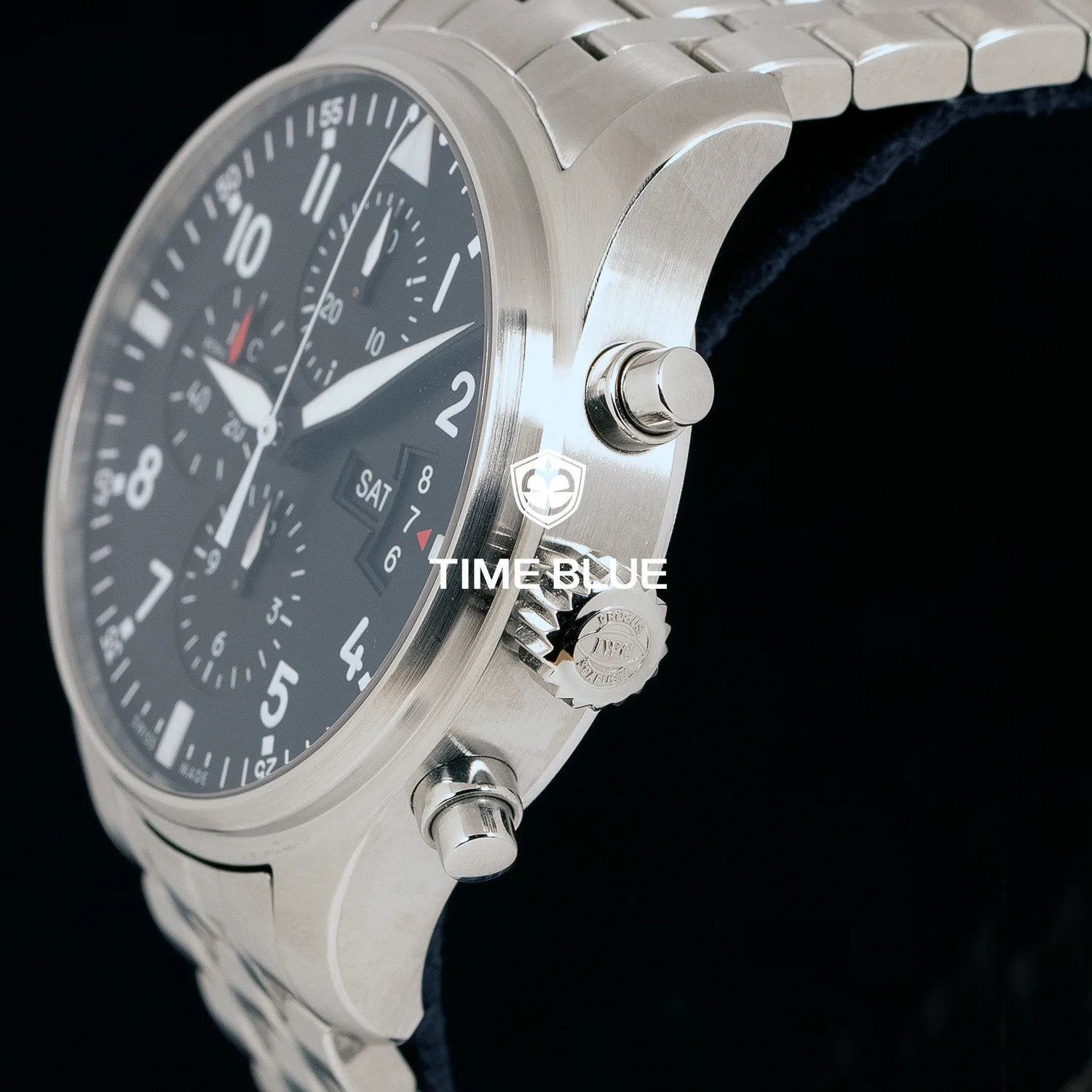 IWC 파일럿 크로노그래프 스틸 검판 IW377704 4