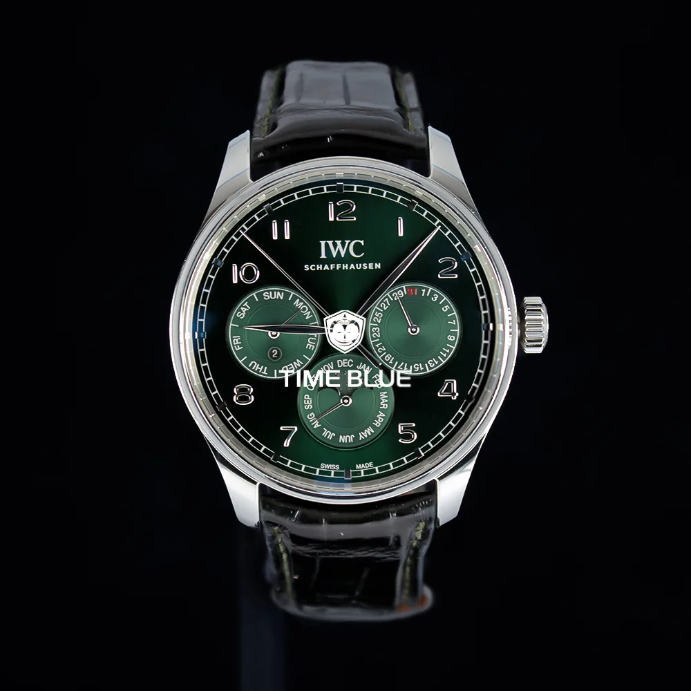 IWC 퍼페추얼캘린더42 스틸 그린판 D스트랩 IW344207 2