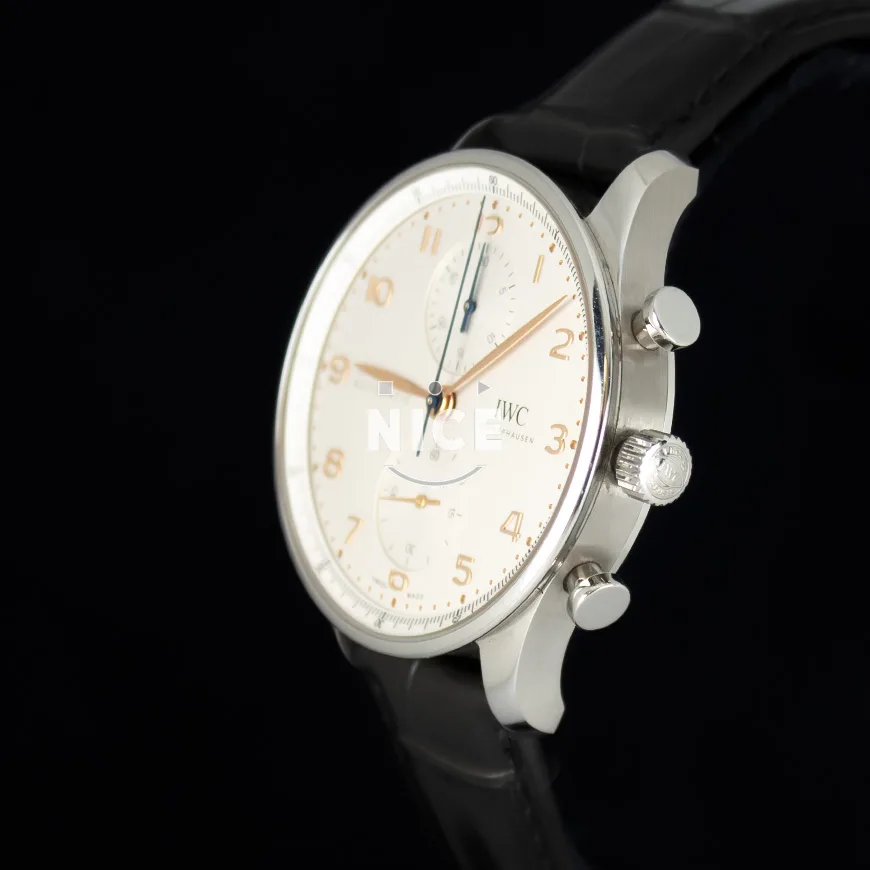 IWC 포르투기즈 스틸 크로노 흰판 IW371604 4