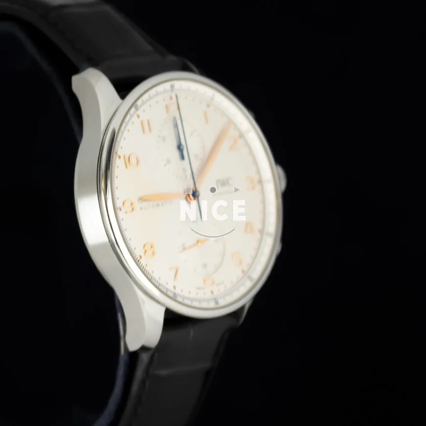 IWC 포르투기즈 스틸 크로노 흰판 IW371604 3